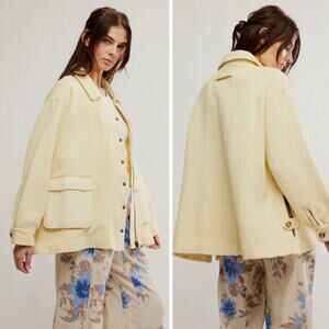 FREE PEOPLE Alexa Sweatshirt in Yellow Flan Size Small